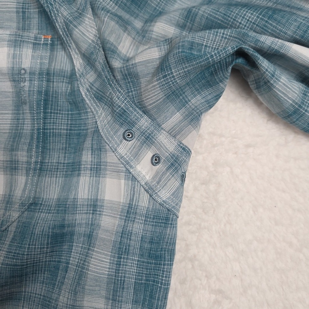 Orvis Men's Shirt Size Large‎ Blue Plaid Long Sleeve Button Front Chest Pocket - Picture 5 of 9